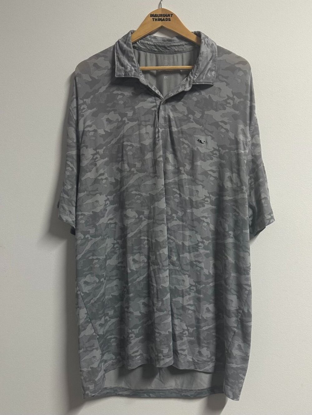 Vineyard Vines Performance Grey Camo Polo Shirt Men's 2XL